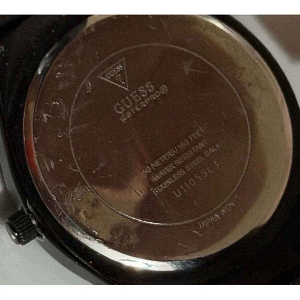 Guess Watch Womens Crystal Accents Stainless‎ Steel Black